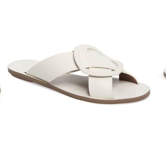 Mercedes Castillo Carlein white leather slides - Picture 1 of 8